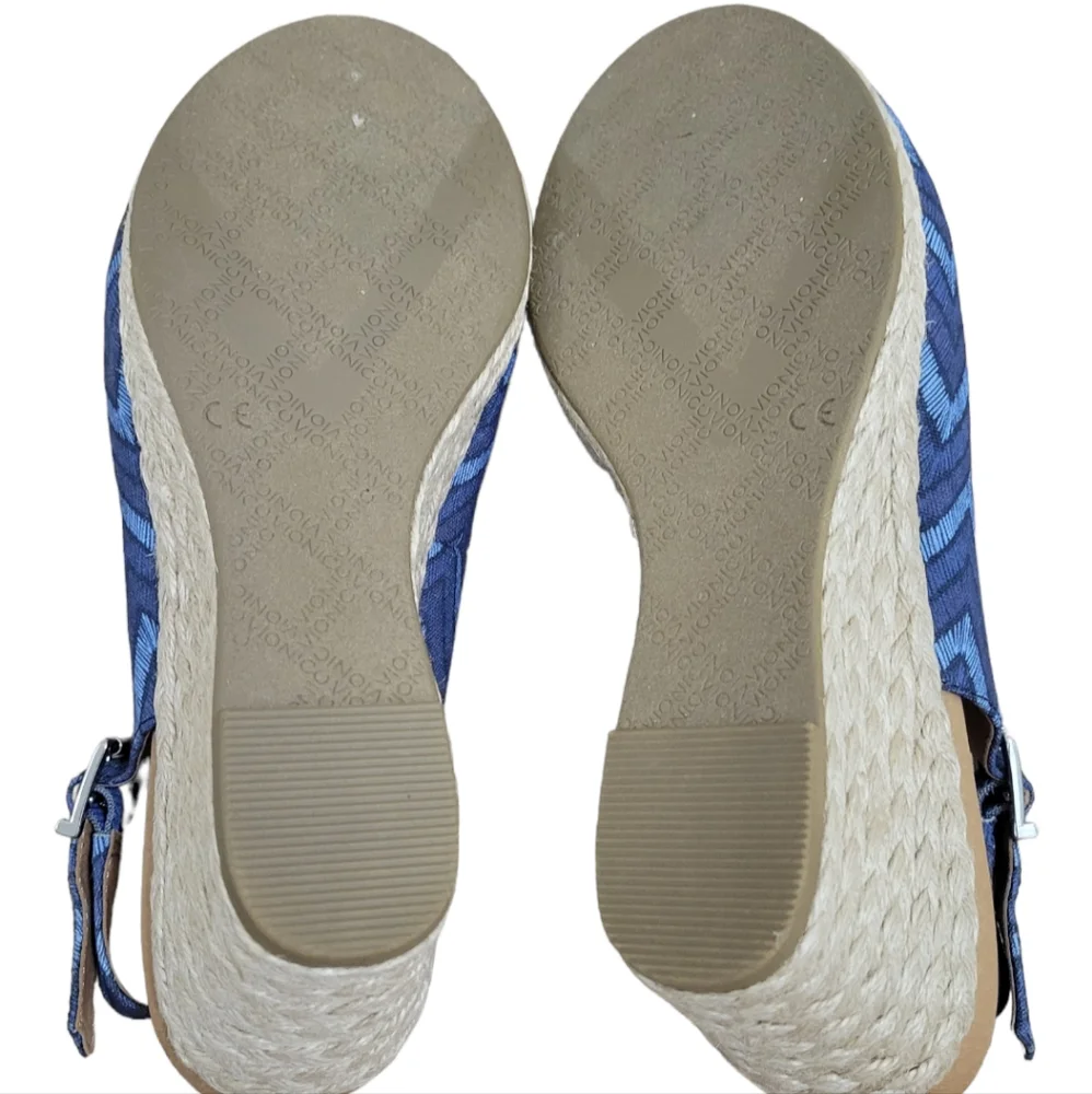 Vionic Summer CORALINA WEDGE Blue Sandal 7.5‎ Wide